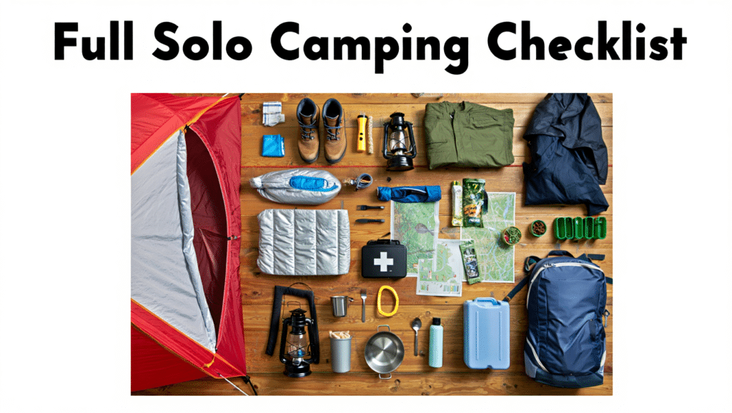 Solo Camping Checklist gear
