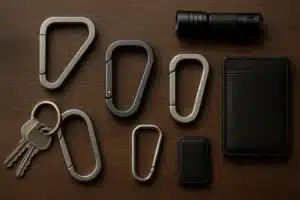 Collection of best EDC carabiners for 2025 featuring titanium and aluminum options for everyday carry