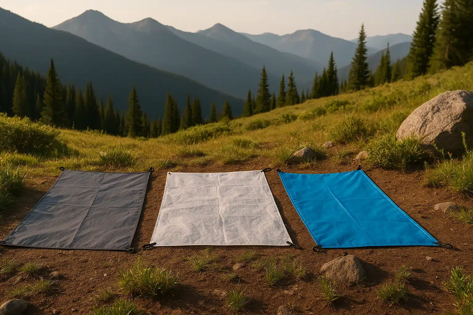 Ultralight ground sheet comparison for solo backpackers in mountain setting