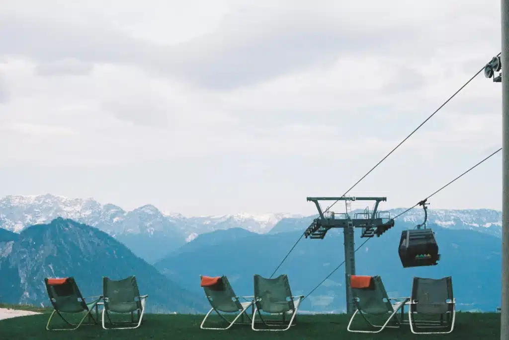Lightweight backpacking chair under 2 lbs at mountain campsite