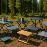 Top compact camping tables under 5 lbs arranged in outdoor setting